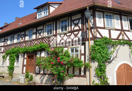 Fachwerk Haus Hassberge, Unterfranken, Franken, Bayern, Deutschland, Europa Stockfoto