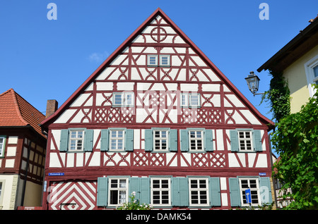 Fachwerk Haus Hassberge, Unterfranken, Franken, Bayern, Deutschland, Europa Stockfoto