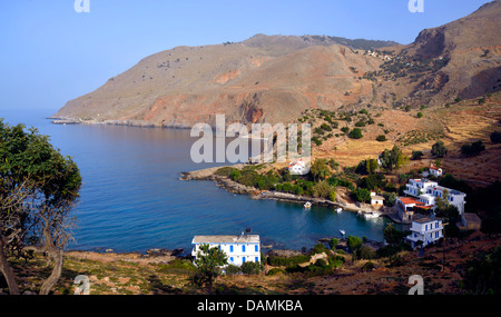 kleines Dorf von Loutro in der Nähe von Chora Skafion im Südwesten von Creta, Kreta Stockfoto