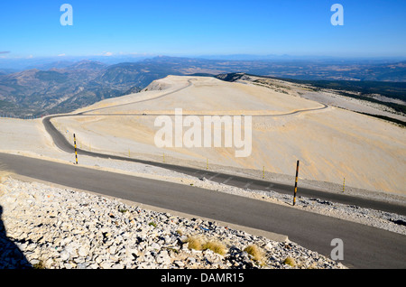 Mont Ventoux - Windy-Berg, auf dem Gipfel, besonders Mistral Wind; Wind-Geschwindigkeiten von bis zu 320 km/h Tour de France Stockfoto