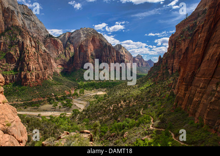 Blick von der Angels Landing Trail, Zion Nationalpark, Utah Stockfoto