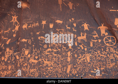 USA, Utah, Zeitung Rock National Historic Site, Petroglyph Panels Stockfoto