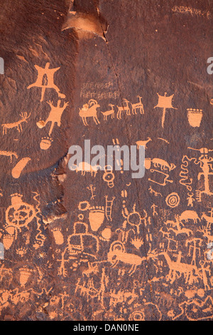 USA, Utah, Zeitung Rock National Historic Site, Petroglyph Panels Stockfoto