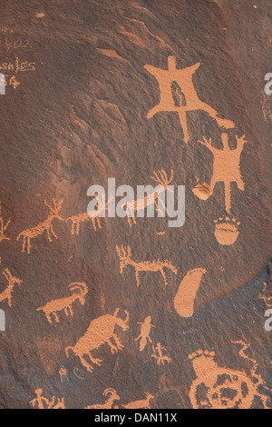 USA, Utah, Zeitung Rock National Historic Site, Petroglyph Panels Stockfoto