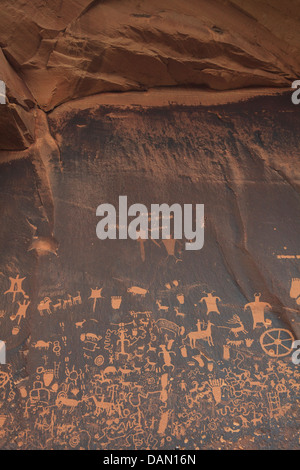 USA, Utah, Zeitung Rock National Historic Site, Petroglyph Panels Stockfoto