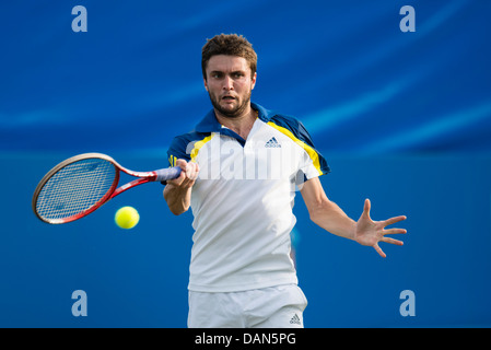 Gilles Simon von Frankreich in Aktion während Singles match Stockfoto