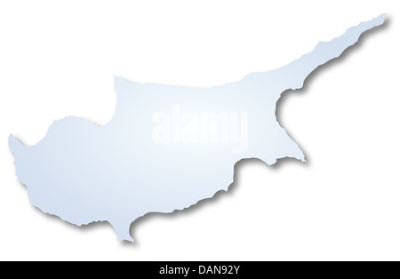 Karte von Zypern Stockfoto