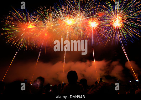 Das 86. Omagari nationalen Feuerwerk Wettbewerb Sommer Festival in der Stadt Daisen in Japan Akita Stockfoto