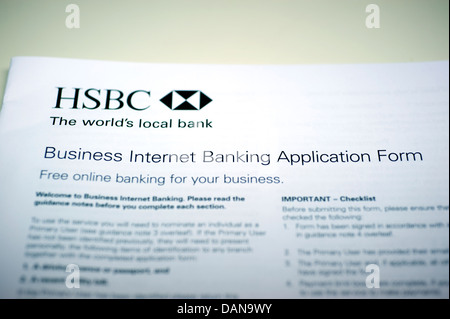 HSBC Bank Business Internet-Banking-Anwendung Stockfoto