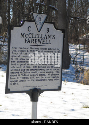 MCCLELLANS Abschied nach Präsident Abraham Lincoln entlastet Generalmajor George B. McClellan von Kommando über die Army of die Potom Stockfoto