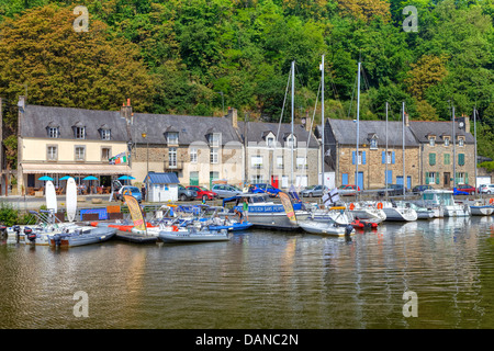 alten Hafen von Dinan, Bretagne, Frankreich Stockfoto