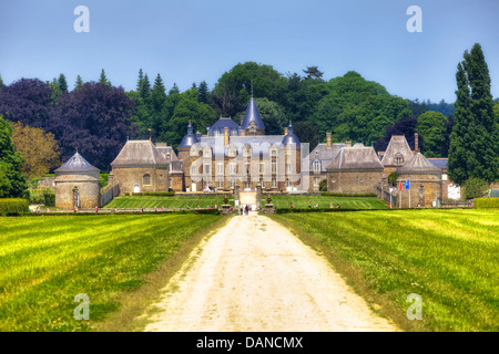 Chateau De La Bourbansais, Pleugueneuc, Bretagne, Frankreich Stockfoto