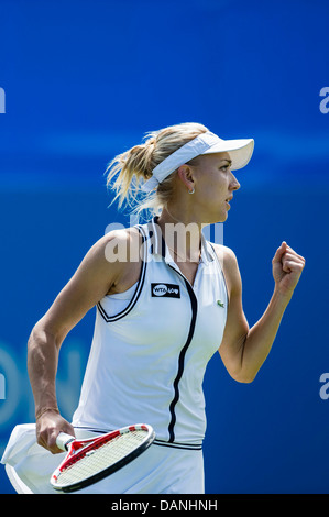 WTA Tour 40 Liebe Frauen Finale. Elena Vesnina Russland feiert Punkt. Stockfoto