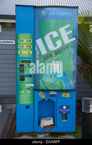 Eis-Automaten auf einem Campingplatz in Neuseeland Stockfoto