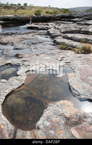 Die unberührte Mkambati Fluss im Mkambati Nature Reserve. Mkambati ist eine einsame Naturschutzgebiet entlang der Eastern Cape Wild Coast. Stockfoto