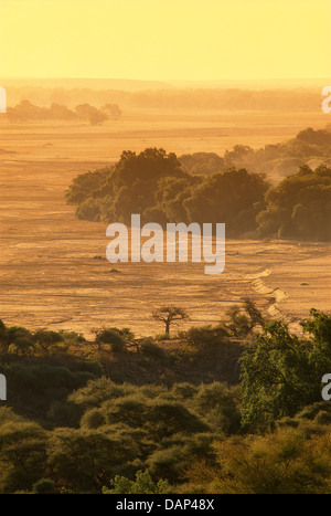 Der Zusammenfluss von Sashe und Limpopo Flüsse in Mapungubwe National Park, Südafrika Stockfoto