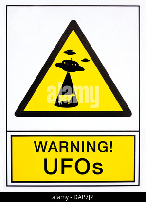 UFOs Warnsignal, in englischer Sprache Stockfoto