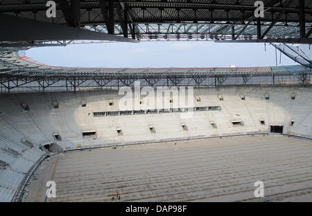 Abgebildet ist die Baustelle des städtischen Stadions in Breslau am 8. Juni 2011 in Polen. Das Stadion in Breslau ist ein Ort von der UEFA Fußballeuropameisterschaft 2012 Ukraine und Polen veranstaltet. Foto: Wolfgang Mueller Stockfoto