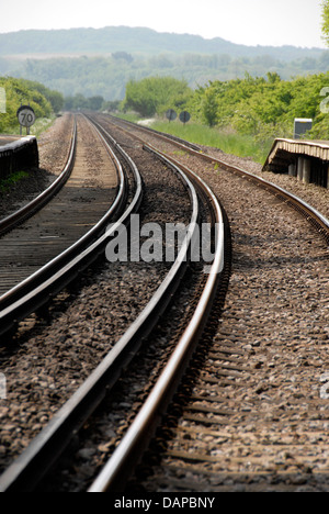 Ländlichen Bahnstrecken in Sussex England UK Stockfoto