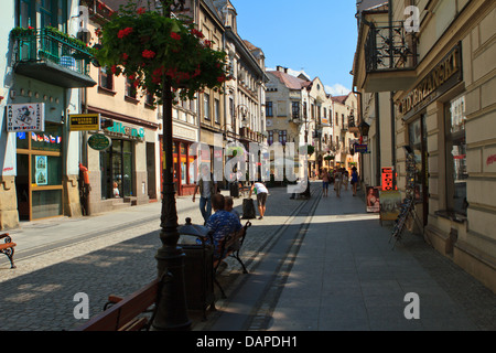 Jagiellonska Street, Nowy Sacz, Polen. Stockfoto