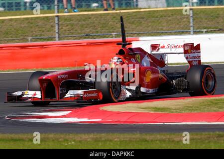 Silverstone im Vereinigten Königreich. 17. Juli 2013. Scuderia Ferrari F138 während der Formel1 junge Fahrer-Test in Silverstone von Davide Rigon angetrieben. Bildnachweis: Aktion Plus Sport/Alamy Live-Nachrichten Stockfoto