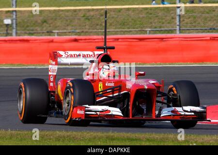 Silverstone im Vereinigten Königreich. 17. Juli 2013. Scuderia Ferrari F138 während der Formel1 junge Fahrer-Test in Silverstone von Davide Rigon angetrieben. Bildnachweis: Aktion Plus Sport/Alamy Live-Nachrichten Stockfoto