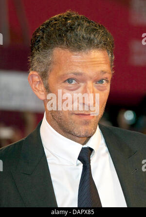 Französischer Schauspieler Vincent Cassel kommt bei der Premiere von "A Dangerous Method" bei den 68. Internationalen Filmfestspielen von Venedig Mostra Internazionale d ' Arte Cinematografica la Biennenale di Venezia im Palazzo del Cinema in Venedig, im 2. September 2011. Foto: Hubert Boesl Stockfoto