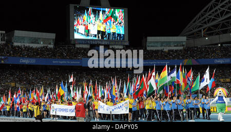 Einige 1.500 Athleten, Funktionäre und freiwilligen geben Sie Daegu Stadium um an die Abschlussfeier für den Leichtathletik-Weltmeisterschaften 2011 in Daegu 4. September 2011 teilzunehmen. Die neun-Tage-Biennale teilgenommen rund 1.900 Athleten aus 201 Nationen in 47 Disziplinen. Foto: Rainer Jensen Dpa +++(c) Dpa - Bildfunk +++ Stockfoto