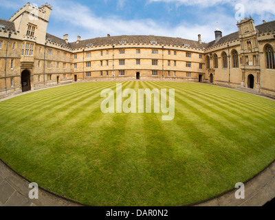 Das Viereck, Wadham College in Oxford - Fischaugen Ansicht Stockfoto