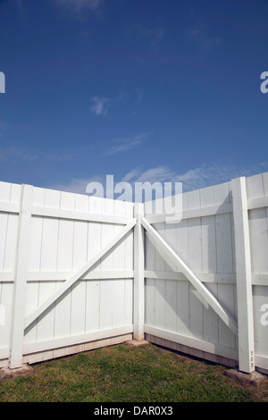 Zaun um den Galgen in Fort Smith National Historic Site in Fort Smith, Arkansas. Stockfoto