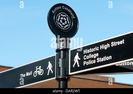 Straßenschild, Sutton Coldfield, West Midlands, England, UK Stockfoto