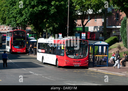 National Express West Midlands Busse, Sutton Coldfield Stadtzentrum, UK Stockfoto