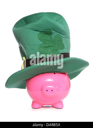 Piggy Bank St Patricks Tag Studio Ausschnitt Stockfoto