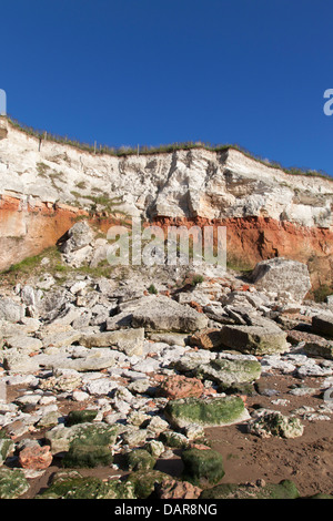 Ein Erdrutsch am Strand von Hunstanton, Norfolk, England, U.K Stockfoto