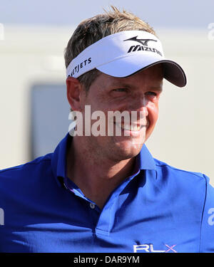 Muirfield, East Lothian, Schottland. 17. Juli 2013. Engländer Luke Donald in Aktion während einer Praxis Runden vor der Open Golf Championship von Muirfield. Die Open Championship 2013 werden die 142. Open Championship, 18.-21. Juli abgehaltenen Muirfield Golf Links in Gullane, East Lothian, Schottland. Bildnachweis: Aktion Plus Sport/Alamy Live-Nachrichten Stockfoto