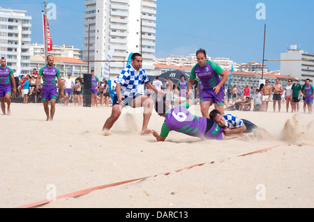 Figueira Beach Rugby International. Die größten europäischen Beach-Rugby-Turnier in der Geschichte. 32 Teams (24 Männer und 8 Frauen). Stockfoto