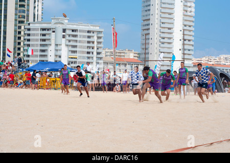 Figueira Beach Rugby International. Die größten europäischen Beach-Rugby-Turnier in der Geschichte. 32 Teams (24 Männer und 8 Frauen). Stockfoto