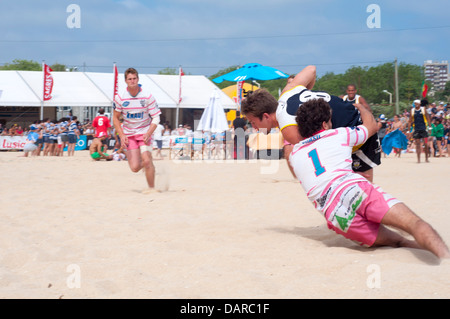 Figueira Beach Rugby International. Die größten europäischen Beach-Rugby-Turnier in der Geschichte. 32 Teams (24 Männer und 8 Frauen). Stockfoto