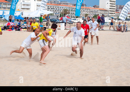 Figueira Beach Rugby International. Die größten europäischen Beach-Rugby-Turnier in der Geschichte. 32 Teams (24 Männer und 8 Frauen). Stockfoto