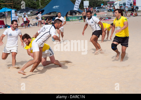 Figueira Beach Rugby International. Die größten europäischen Beach-Rugby-Turnier in der Geschichte. 32 Teams (24 Männer und 8 Frauen). Stockfoto