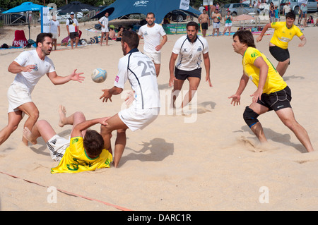 Figueira Beach Rugby International. Die größten europäischen Beach-Rugby-Turnier in der Geschichte. 32 Teams (24 Männer und 8 Frauen). Stockfoto