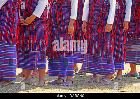 Tangsa Mädchen, Pangwa Stämme im Namdapha Eco Kulturfestival, Miao, Arunachal Pradesh, Indien Stockfoto