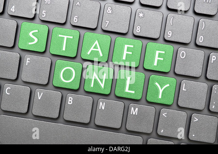 Personal nur auf Tastatur Stockfoto