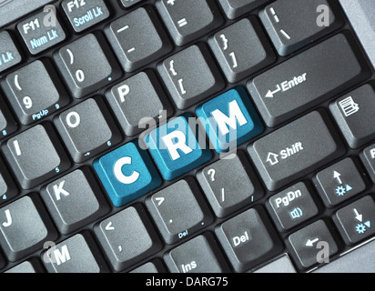 CRM auf Tastatur Stockfoto