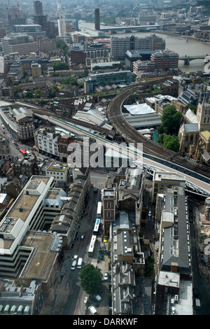 Blick über Borough Market aus dem Shard Stockfoto