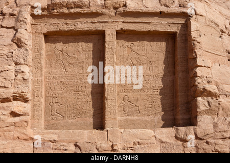 Die große Sonne Tempel von Abu Simbel erbaut von Ramses II, der UNESCO World Heritage Site, Nasser-See, südlich von Assuan, Oberägypten Stockfoto