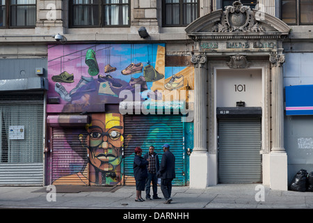 Graffiti in den Straßen von East Harlem in New York City Stockfoto