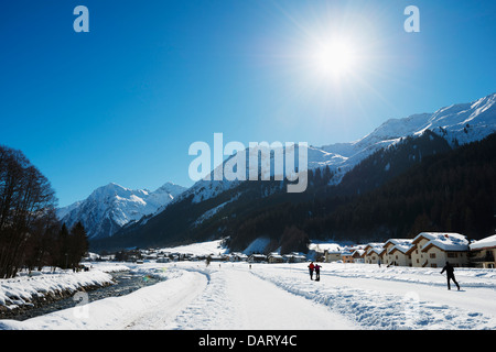 Europa, Schweiz, Graubünden, Klosters, cross Country Ski track Stockfoto