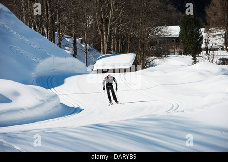 Europa, Schweiz, Graubünden, Klosters, cross Country Ski track Stockfoto