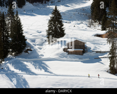 Europa, Schweiz, Graubünden, Klosters, cross Country Ski track Stockfoto